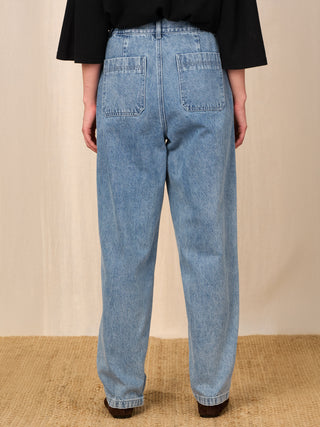 Eigg - Denim Pleated Jeans - Forgotten Tribes