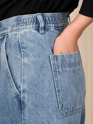 Eigg - Denim Pleated Jeans - Forgotten Tribes