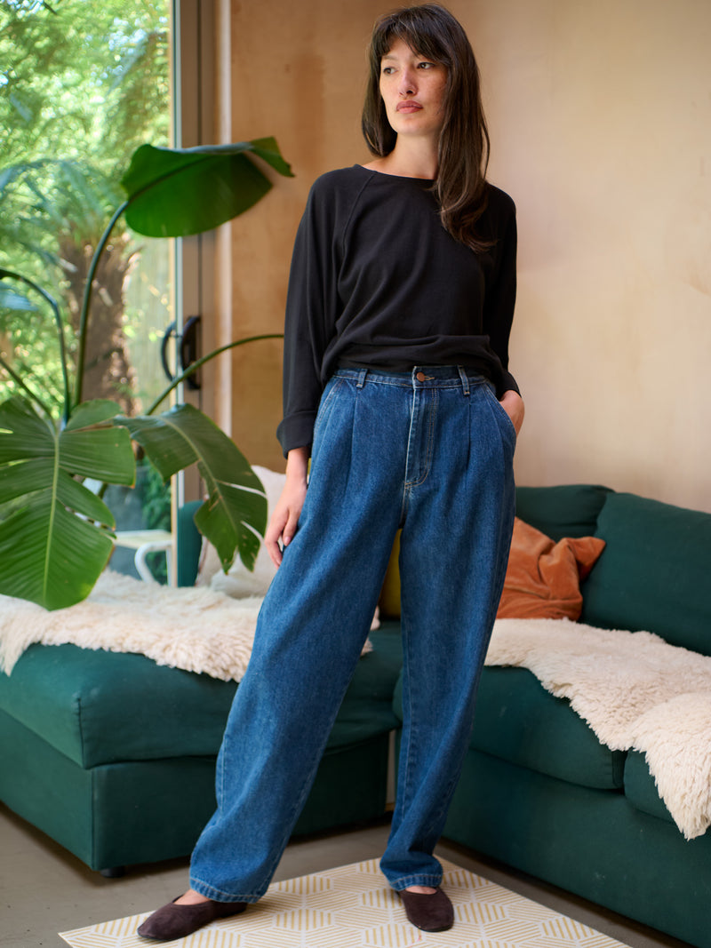 Eigg - Denim Pleated Jeans - Almost Perfect - Forgotten Tribes
