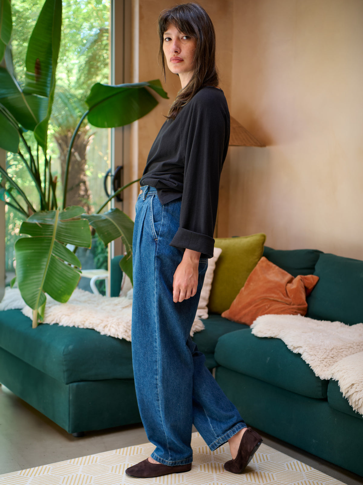 Eigg - Denim Pleated Jeans - Almost Perfect - Forgotten Tribes