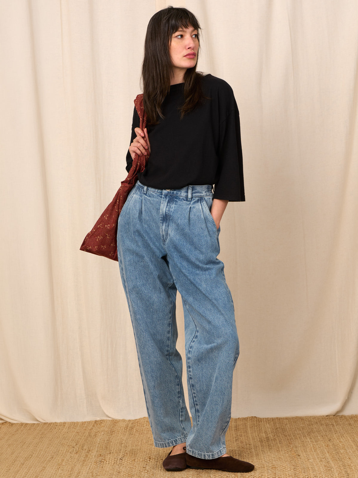 Eigg - Denim Pleated Jeans - Forgotten Tribes