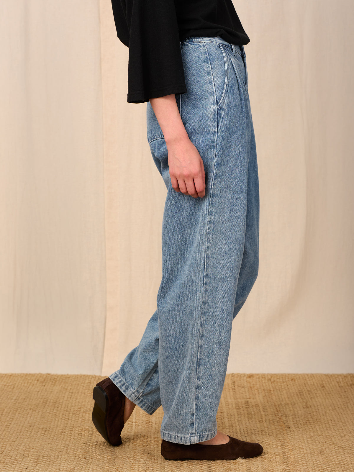 Eigg - Denim Pleated Jeans - Forgotten Tribes