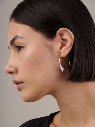 Sterling Silver Lily Hoop Earrings - Forgotten Tribes