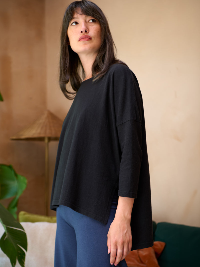 Gaya - Hemp Organic Cotton Cropped Sleeve T-Shirt - Forgotten Tribes