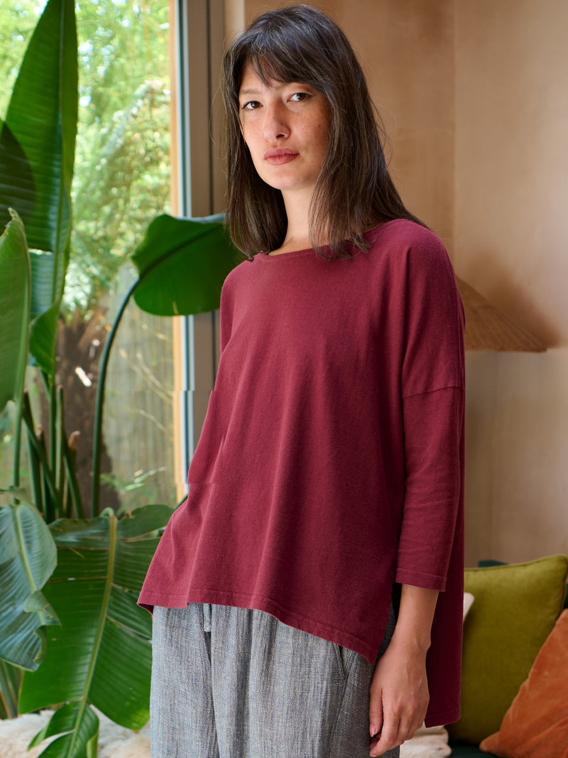 Gaya - Hemp Organic Cotton Cropped Sleeve T-Shirt - Forgotten Tribes