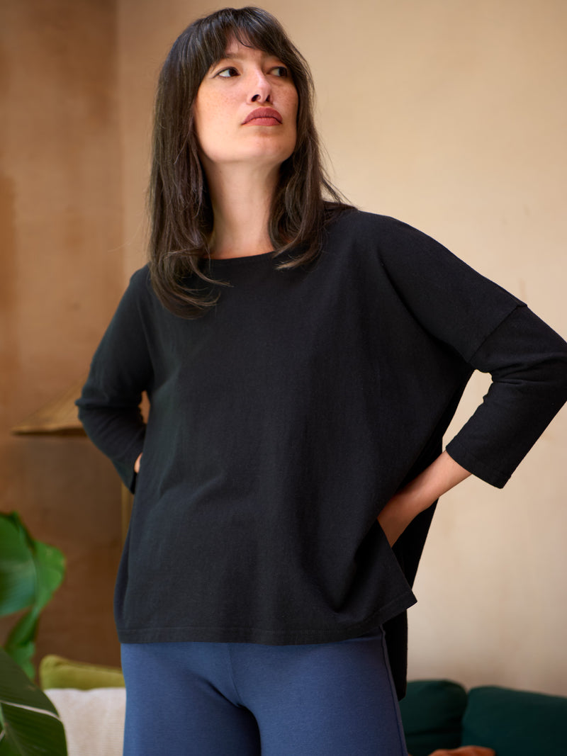 Gaya - Hemp Organic Cotton Cropped Sleeve T-Shirt - Forgotten Tribes