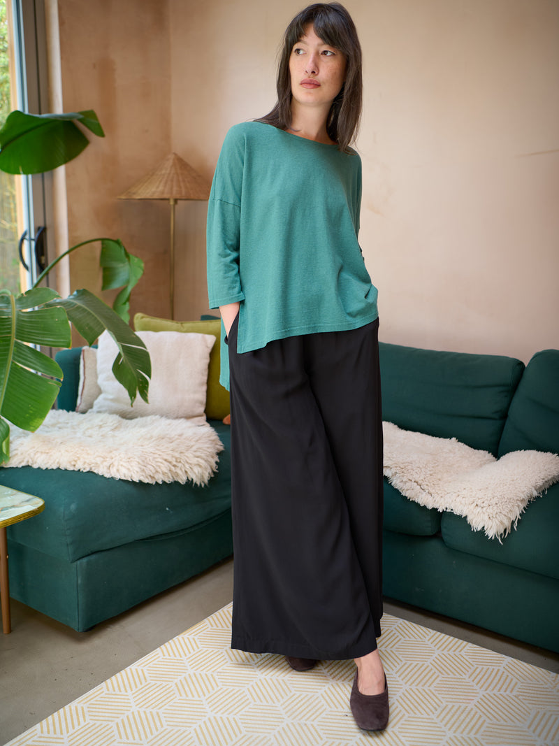Gaya - Hemp Organic Cotton Cropped Sleeve T-Shirt - Forgotten Tribes