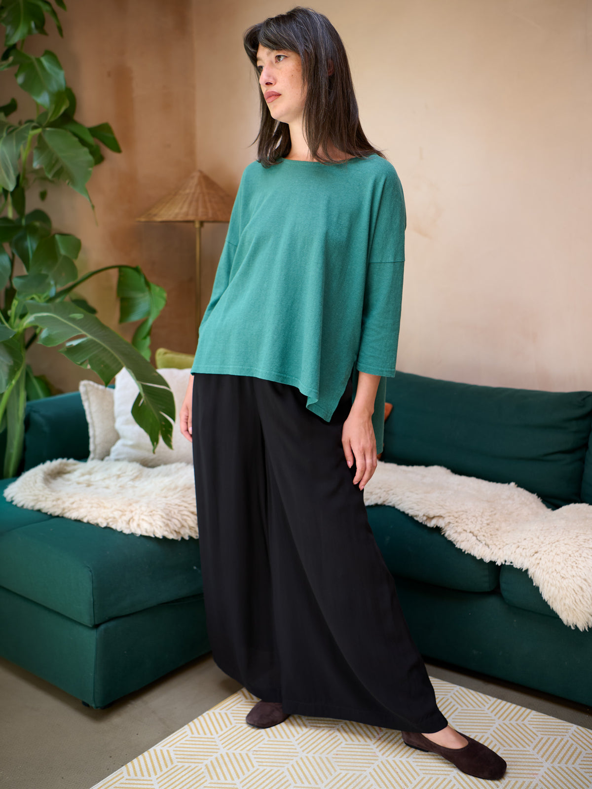 Gaya - Hemp Organic Cotton Cropped Sleeve T-Shirt - Forgotten Tribes