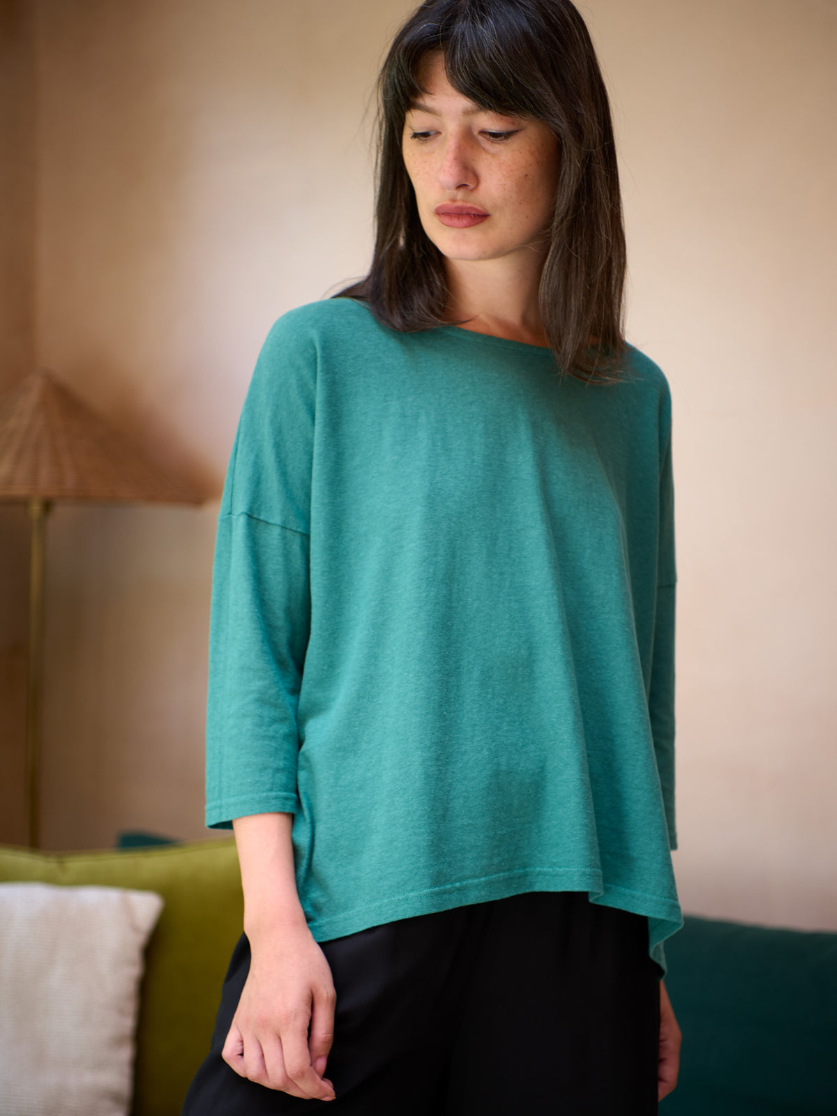 Gaya - Hemp Organic Cotton Cropped Sleeve T-Shirt - Forgotten Tribes