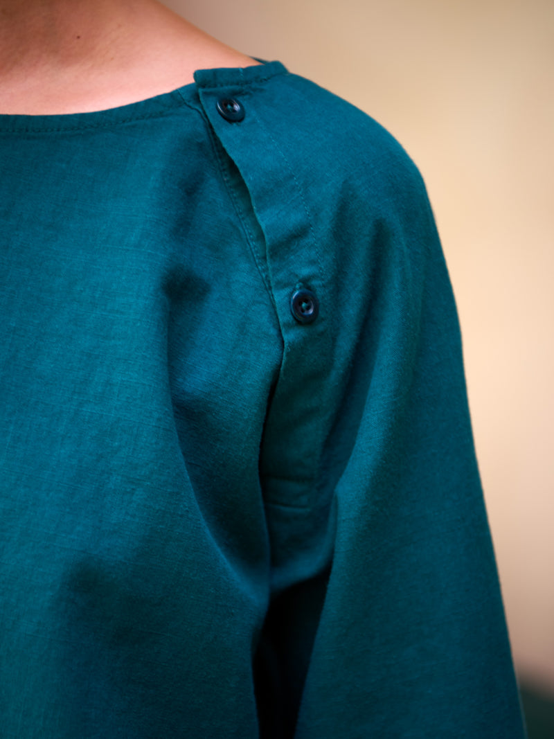 Bora - Hemp Organic Cotton Raglan Blouse - Forgotten Tribes