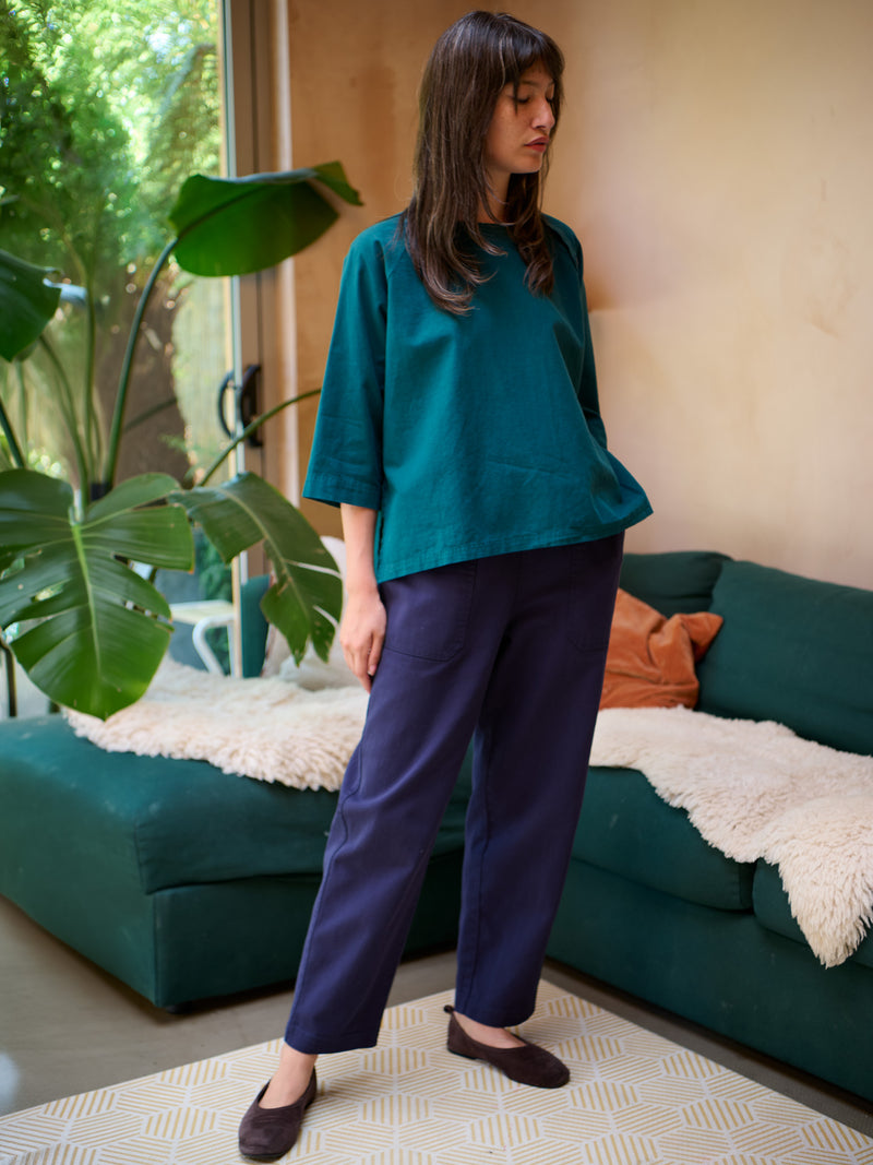 Bora - Hemp Organic Cotton Raglan Blouse - Forgotten Tribes