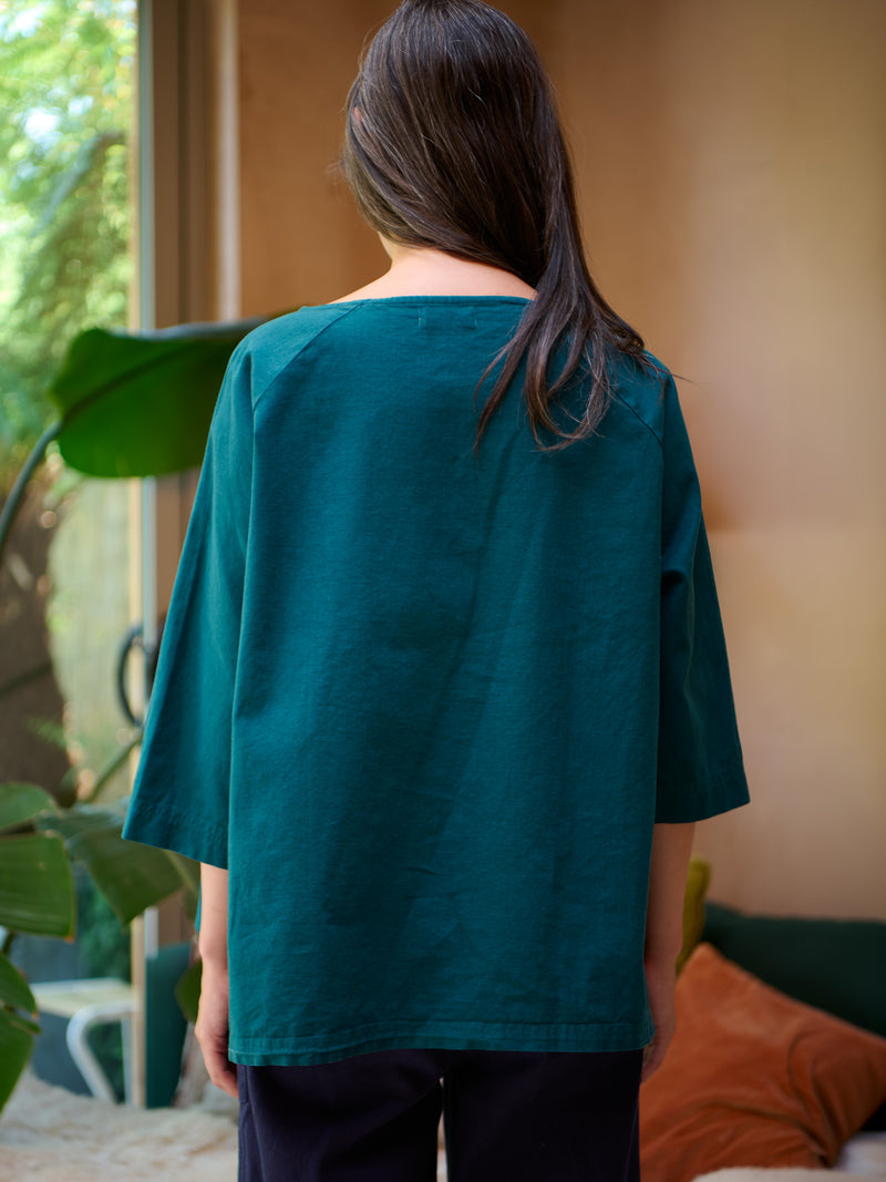Bora - Hemp Organic Cotton Raglan Blouse - Forgotten Tribes