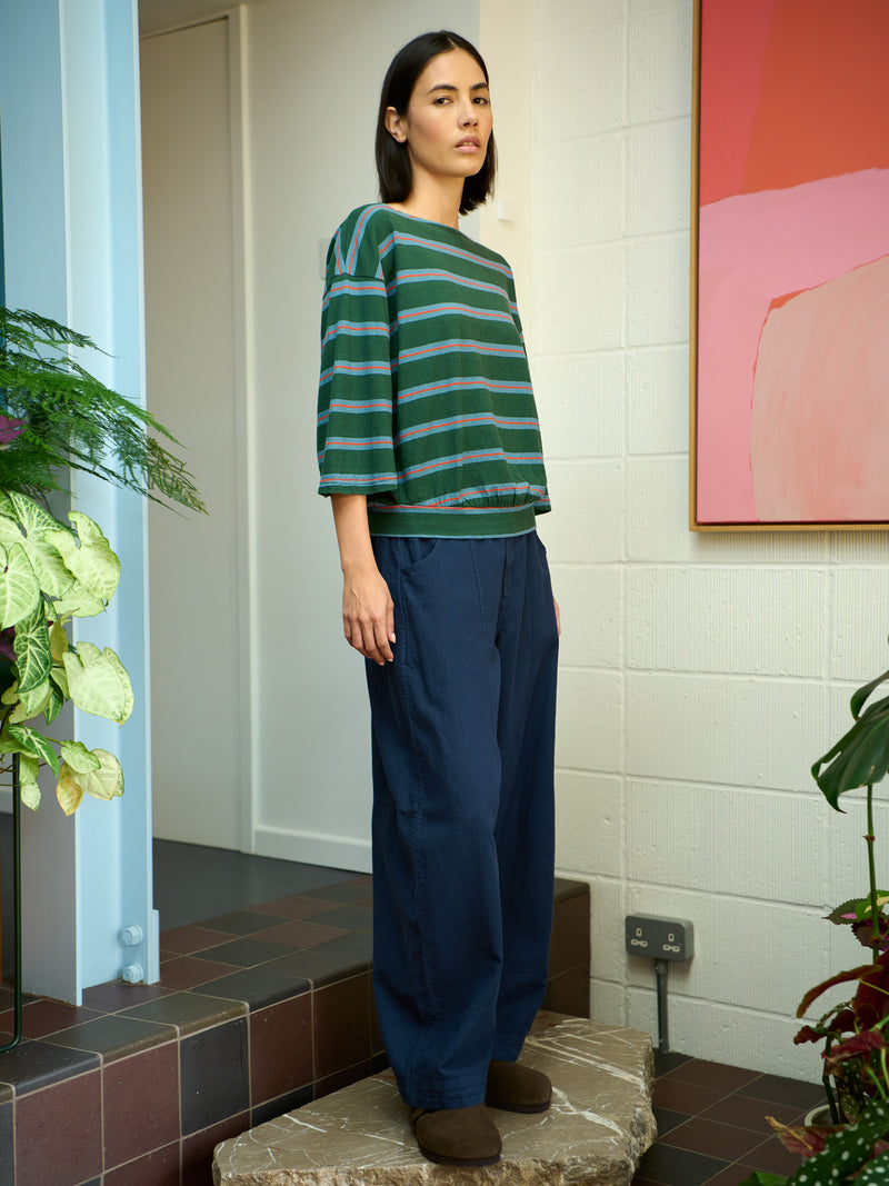 Luzon - Hemp Organic Cotton Wide Sleeve T-Shirt -Stripe