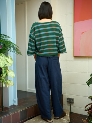 Luzon - Hemp Organic Cotton Wide Sleeve T-Shirt -Stripe