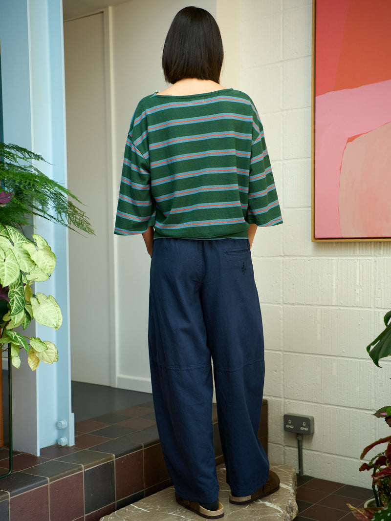 Luzon - Hemp Organic Cotton Wide Sleeve T-Shirt -Stripe