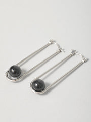 Ovate Hoop Earring with Onyx Bead - Forgotten Tribes