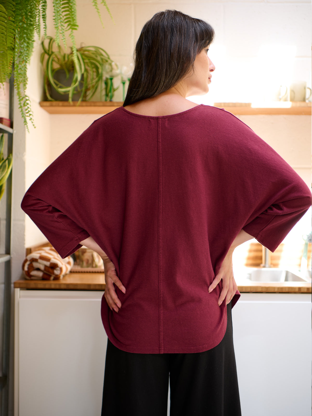 Fauna - Hemp Organic Cotton Dolman Sleeve T-shirt with Curved Hem - Forgotten Tribes