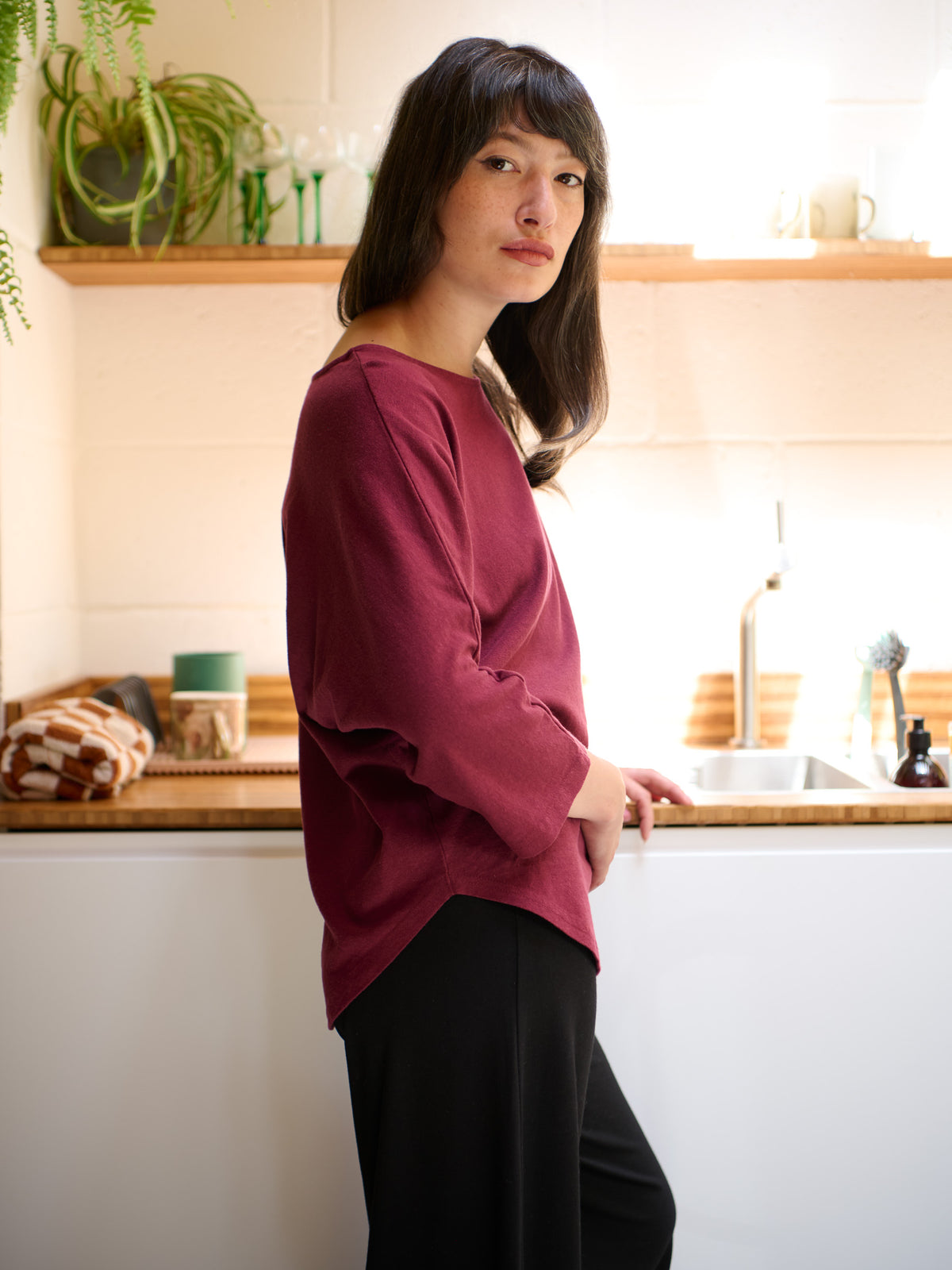 Fauna - Hemp Organic Cotton Dolman Sleeve T-shirt with Curved Hem - Forgotten Tribes