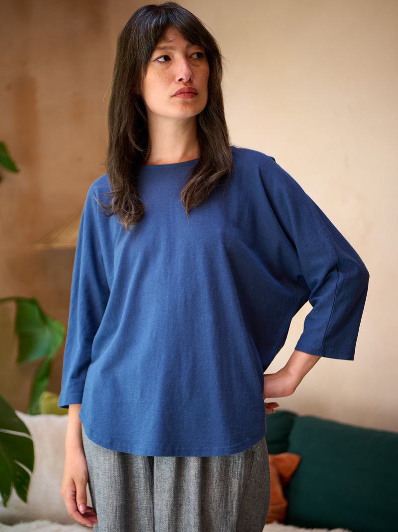 Fauna - Hemp Organic Cotton Dolman Sleeve T-shirt with Curved Hem - Forgotten Tribes