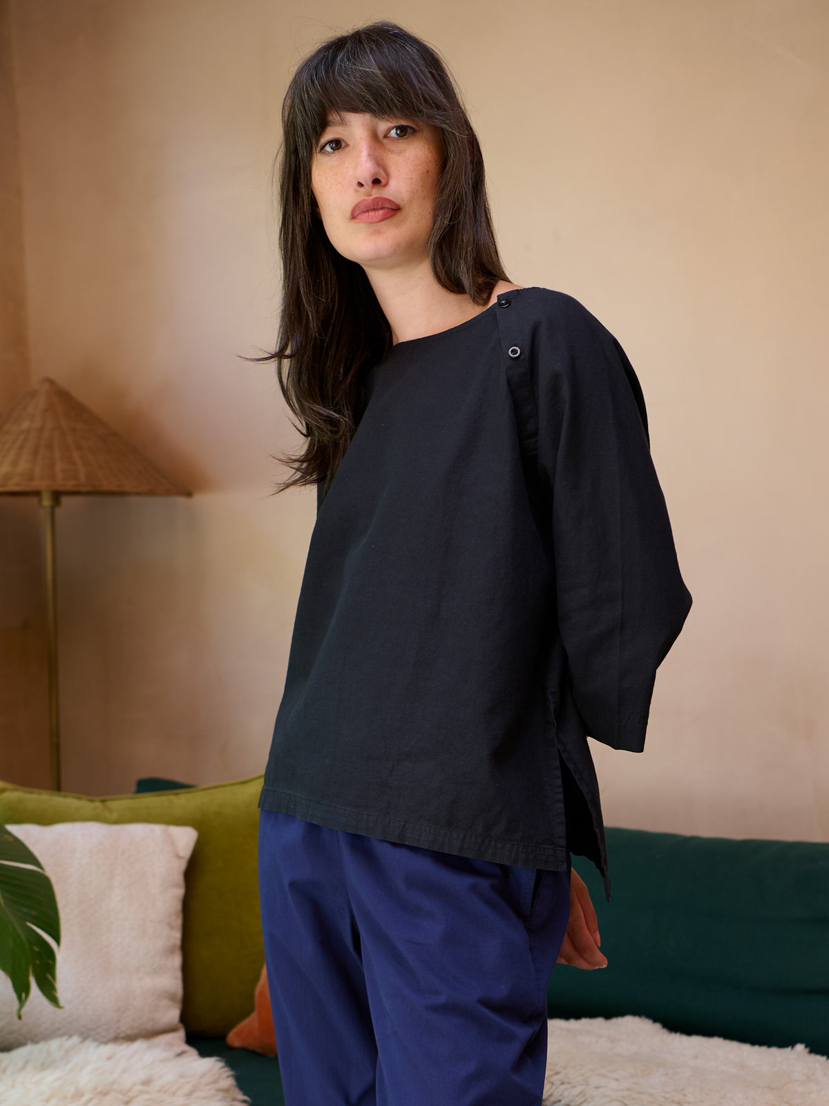 Bora - Hemp Organic Cotton Raglan Blouse - Forgotten Tribes