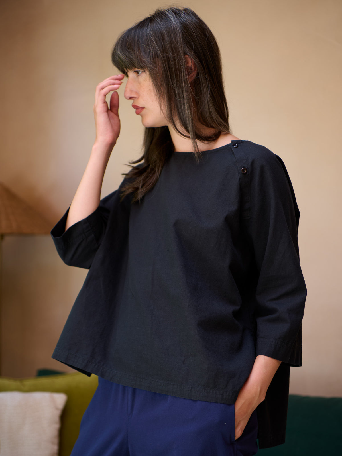 Bora - Hemp Organic Cotton Raglan Blouse - Forgotten Tribes