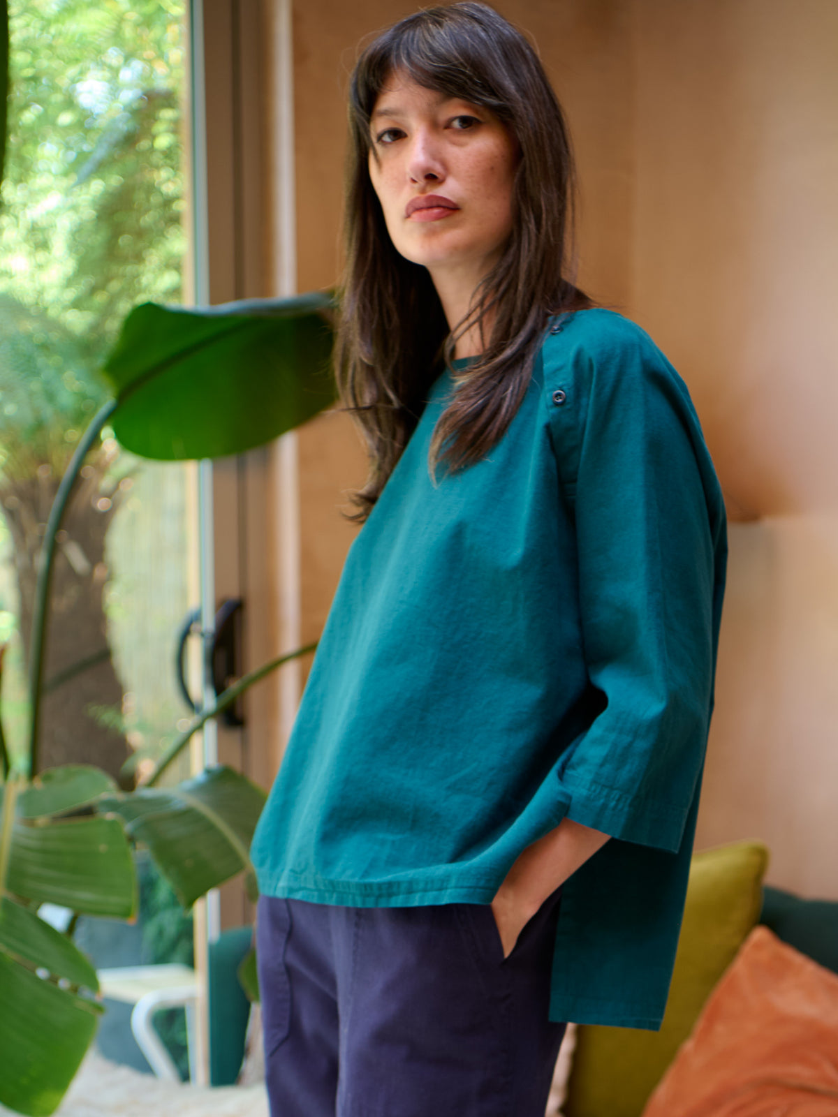 Bora - Hemp Organic Cotton Raglan Blouse - Forgotten Tribes