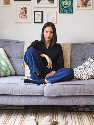 Shima - Cotton Cashmere Blend Polo Sweater - Forgotten Tribes