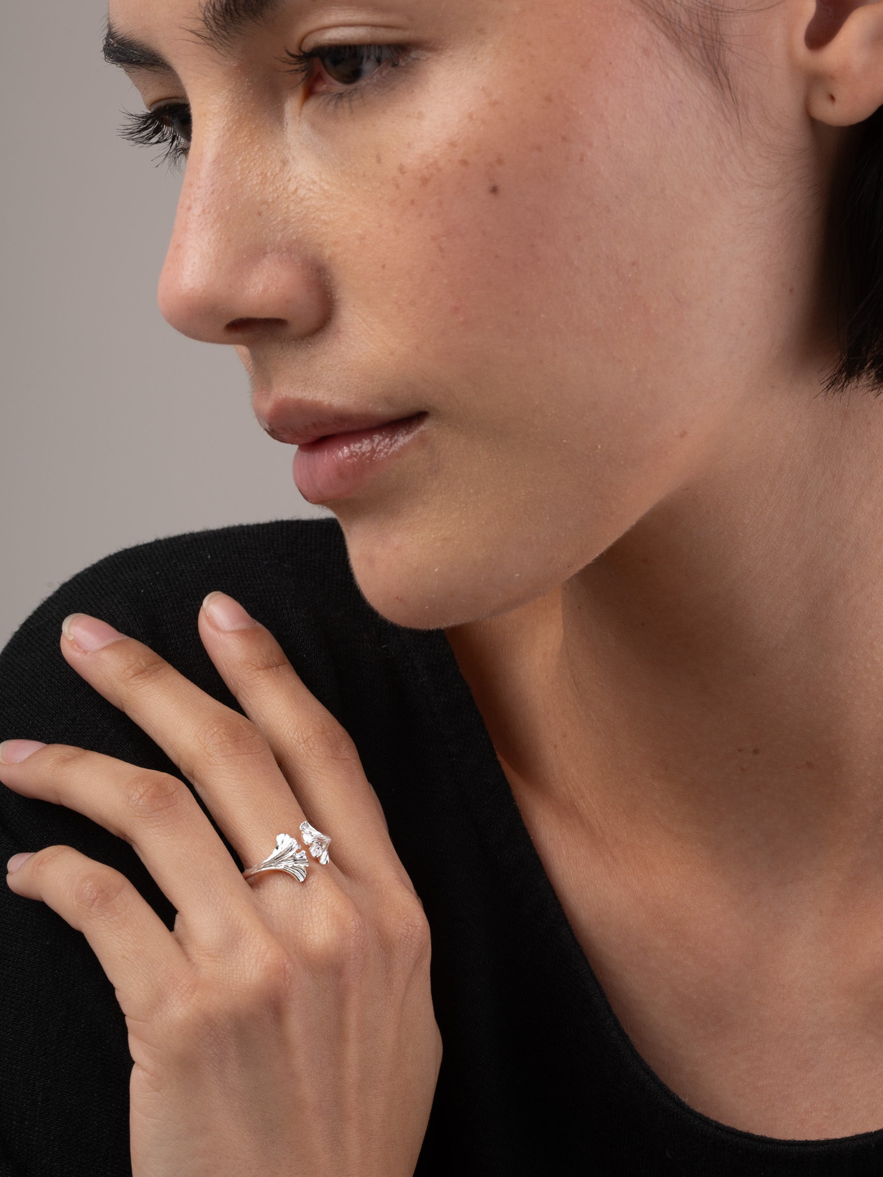 Sterling Silver Ginkgo Ring - Forgotten Tribes