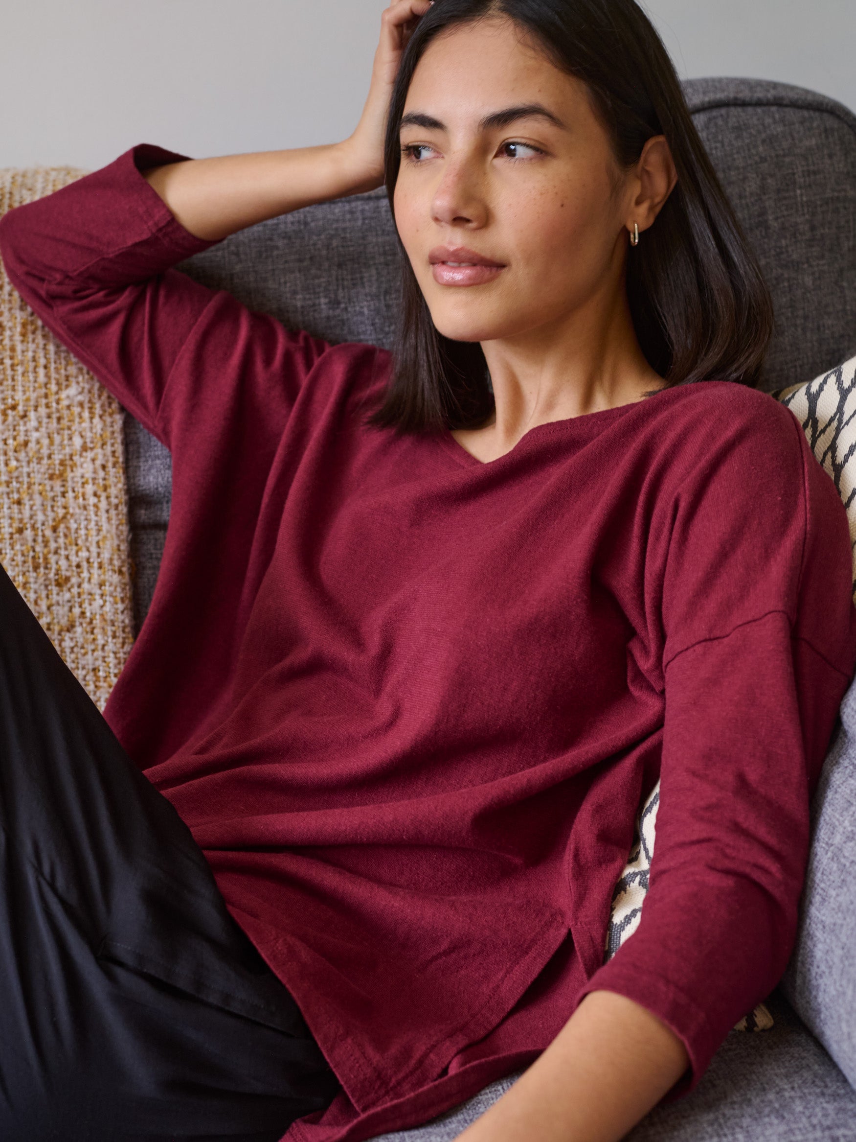 Hemp Organic Cotton Cropped Sleeve T-Shirt