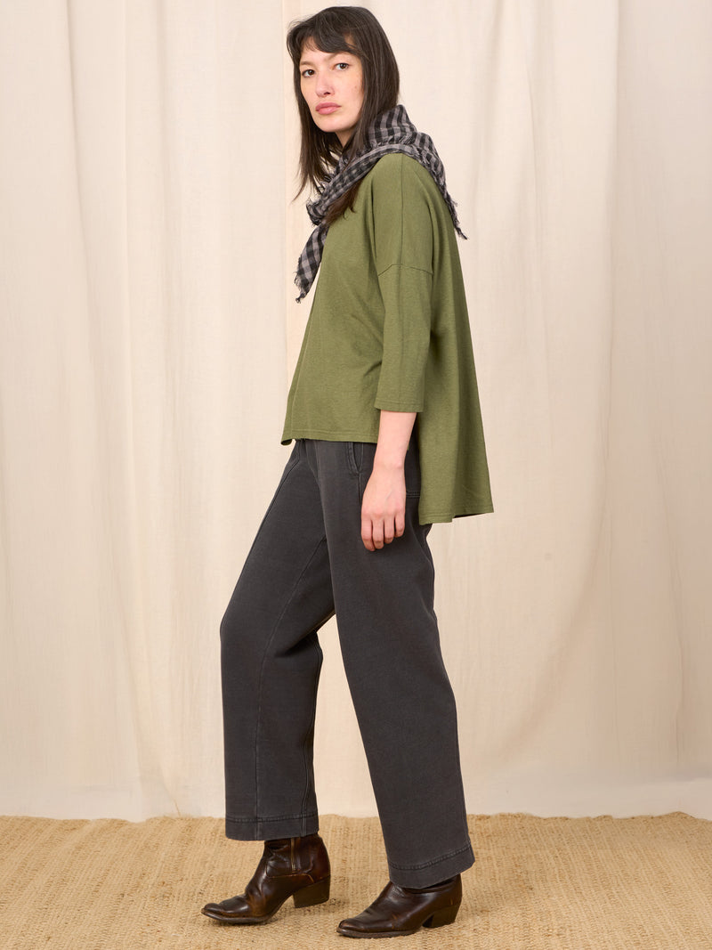 Sable - Denim Wash French Terry Straight Leg Trousers - Forgotten Tribes
