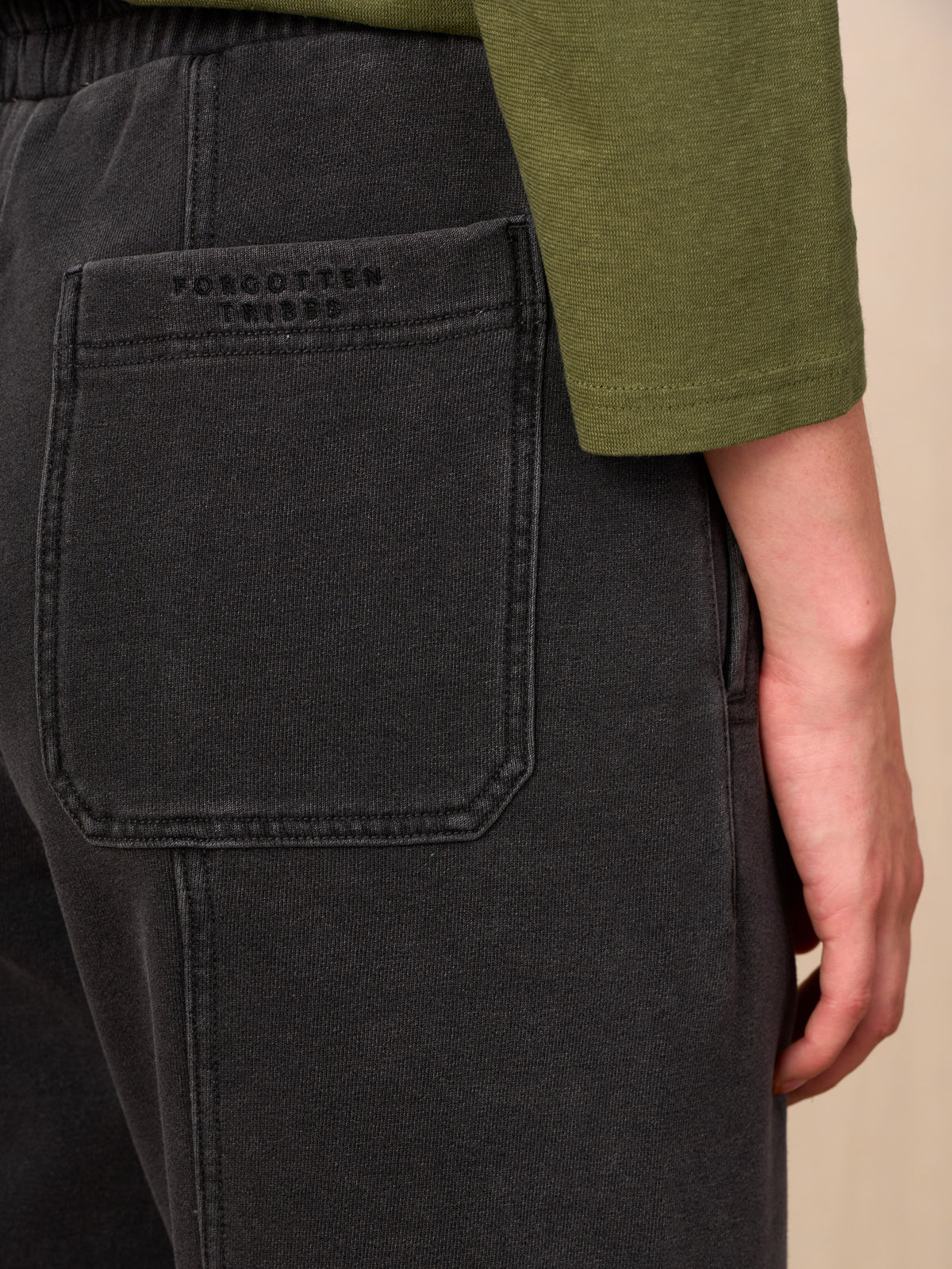 Sable - Denim Wash French Terry Straight Leg Trousers - Forgotten Tribes