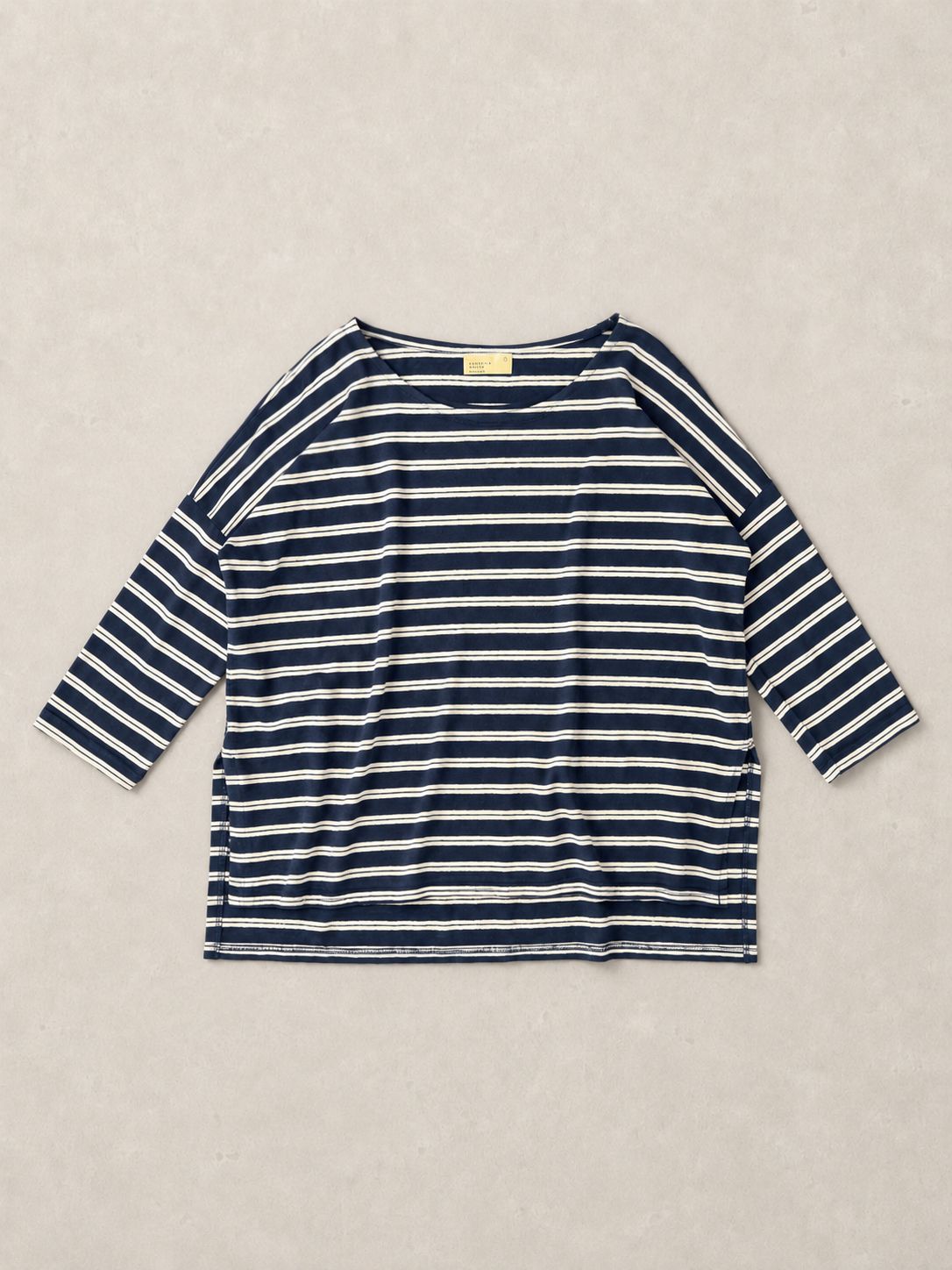 Gaya - Hemp Organic Cotton Cropped Sleeve T-Shirt - Stripes - Forgotten Tribes