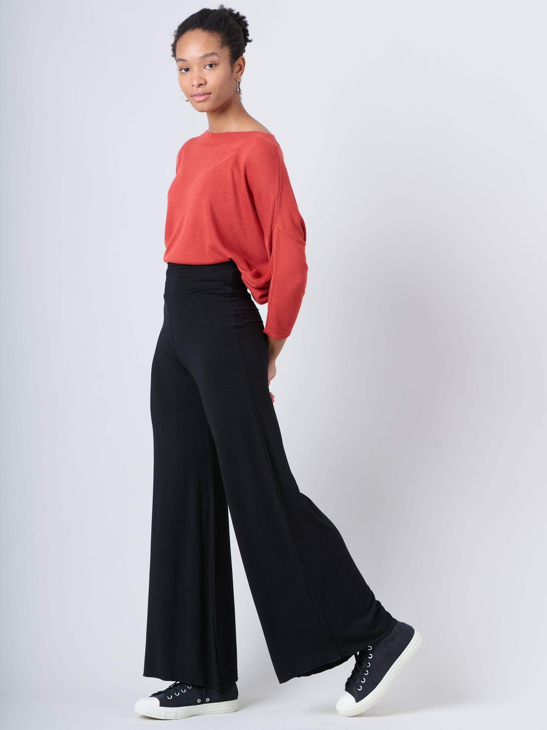 Plain Colour Elasticated Waist Stretchy Palazzo - Forgotten Tribes