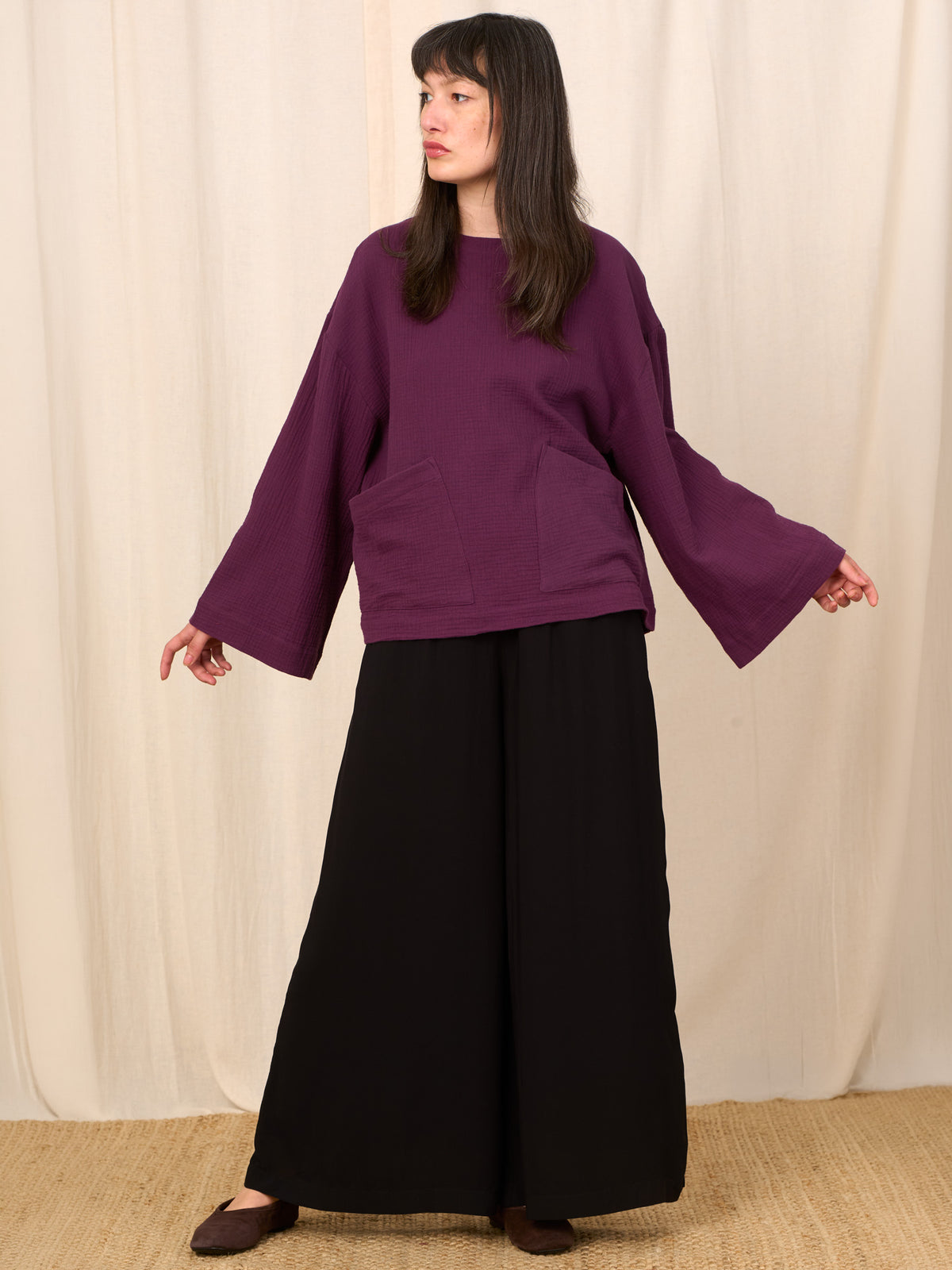 Zandora - Cotton Gauze Wide Sleeve Top - Forgotten Tribes