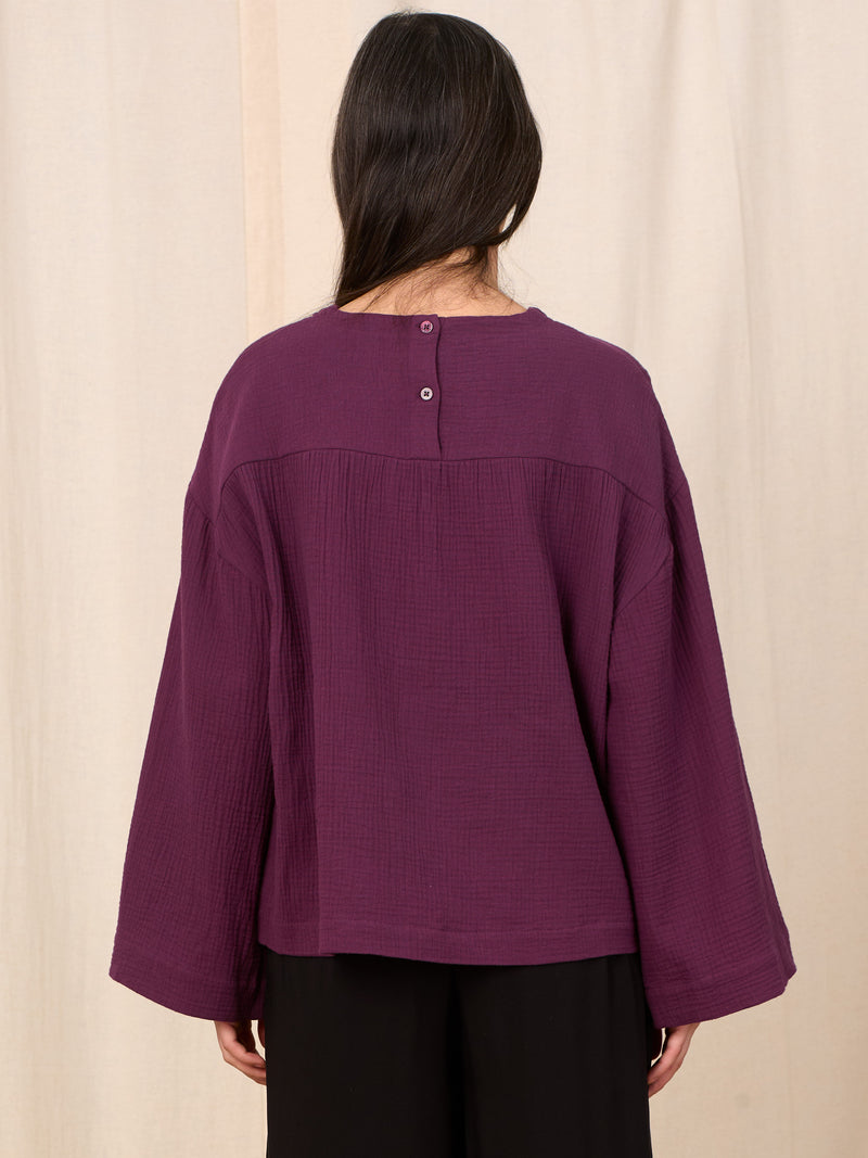 Zandora - Cotton Gauze Wide Sleeve Top - Forgotten Tribes