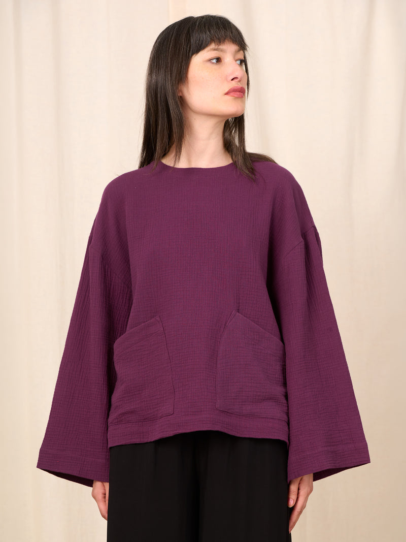 Zandora - Cotton Gauze Wide Sleeve Top - Forgotten Tribes