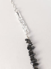 Textured Silver and Onyx Beads Necklace - Forgotten Tribes