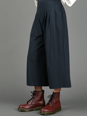 Cropped Wide Leg Cotton Trousers - Forgotten Tribes