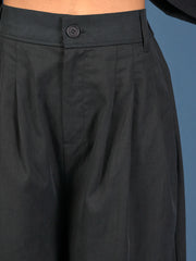 Cropped Wide Leg Tencel® Trousers with Back Pockets - Forgotten Tribes