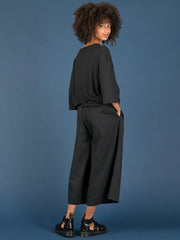 Cropped Wide Leg Tencel® Trousers with Back Pockets - Forgotten Tribes