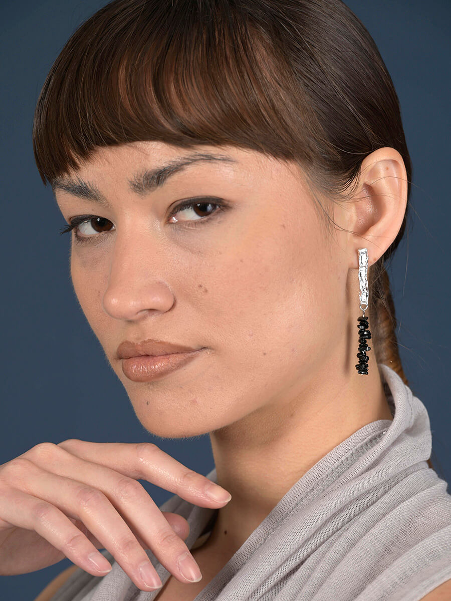 Mismatched Textured Silver Drop Earrings - Forgotten Tribes