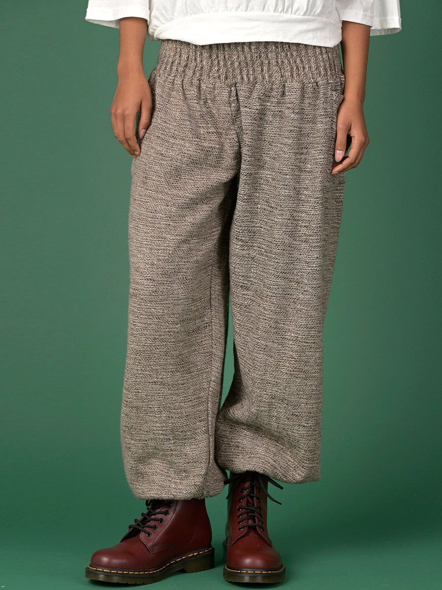 Oatmeal Textured Wool Harem Pants - High Crotch - Forgotten Tribes